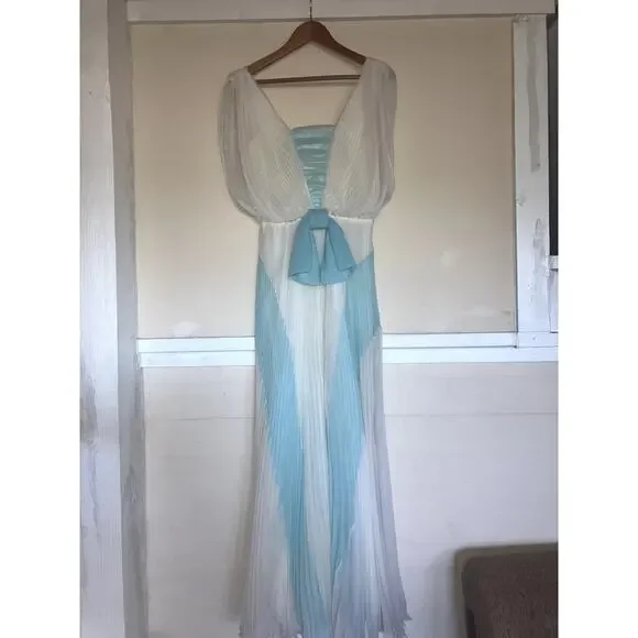 VINTAGE 50s-60s Lilli Diamond of California Gown Dress Small S REGENCY FAIRY - Picture 4 of 15